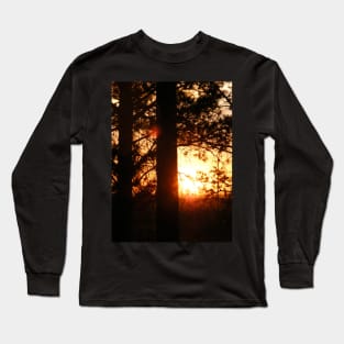 Sunset Through Pines Long Sleeve T-Shirt